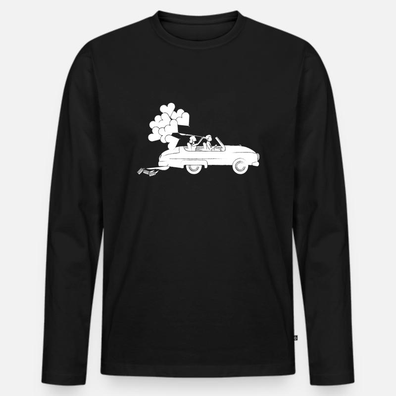 Hochzeit - Männer Premium Bio Langarmshirt - Schwarz