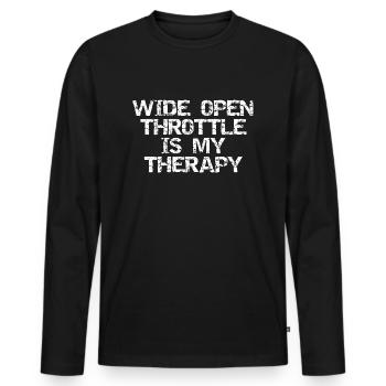 Wide Open Throttle - Therapy for Motorsport Fans - Men's Premium Organic Long Sleeve Shirt - black - Front - Nico (187cm)