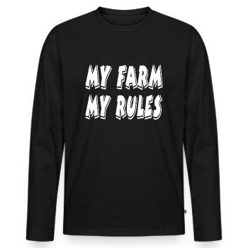 Ferme - T-shirt manches longues Premium bio Homme - noir - Devant - Nico (187cm)