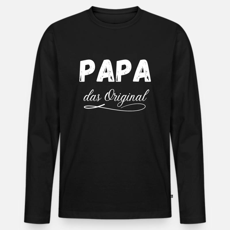 Papa das Original - Männer Premium Bio Langarmshirt - Schwarz