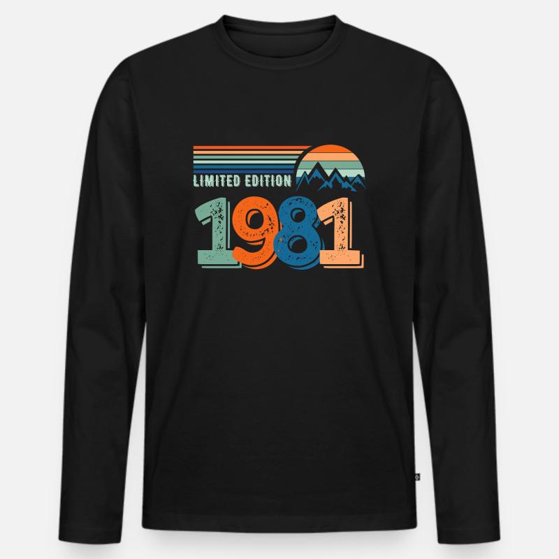 Limitierte Auflage 1981 - Männer Premium Bio Langarmshirt - Schwarz