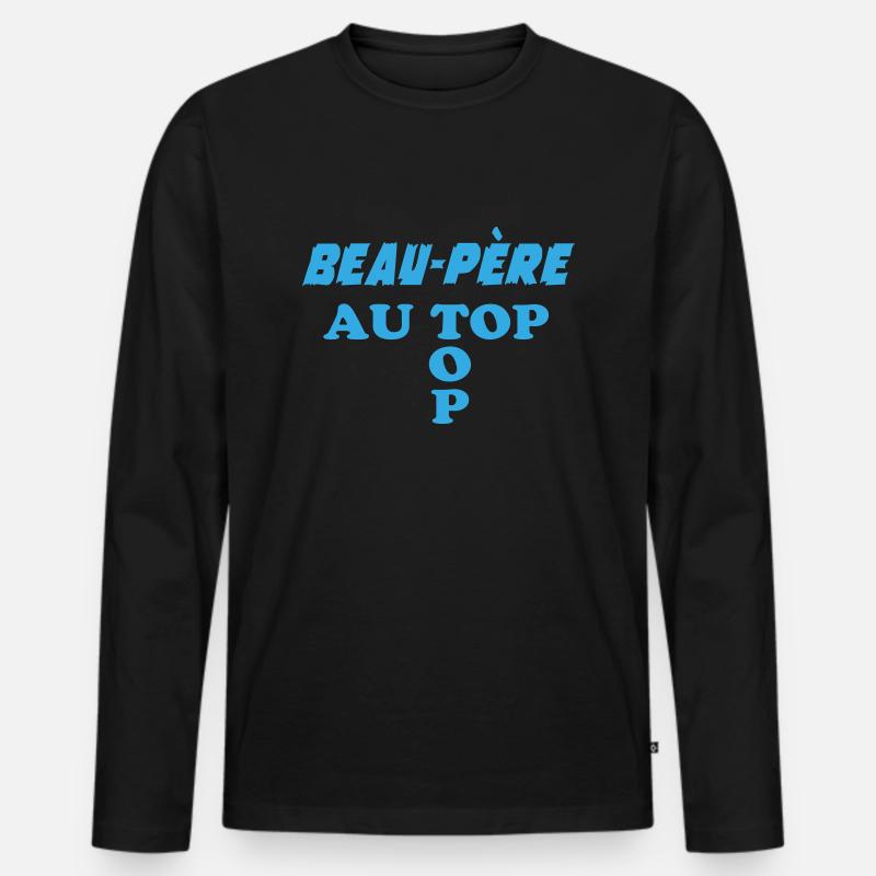 Schwiegervater an der Spitze - Männer Premium Bio Langarmshirt - Schwarz