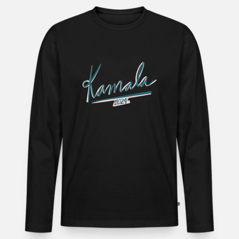 Kamala 2024 - Männer Premium Bio Langarmshirt - Schwarz