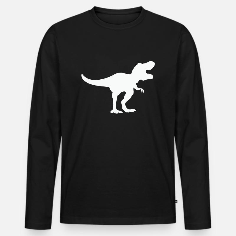 dinosaurier trex - Männer Premium Bio Langarmshirt - Schwarz