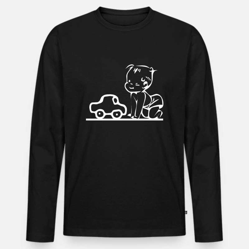 Auto - Männer Premium Bio Langarmshirt - Schwarz