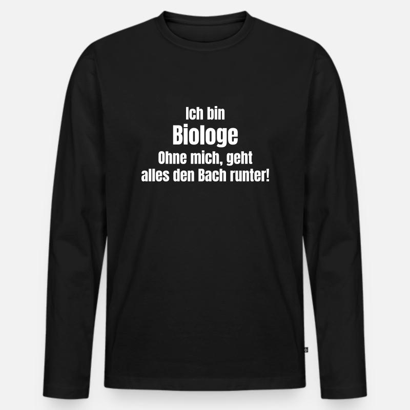 Biologe - Männer Premium Bio Langarmshirt - Schwarz