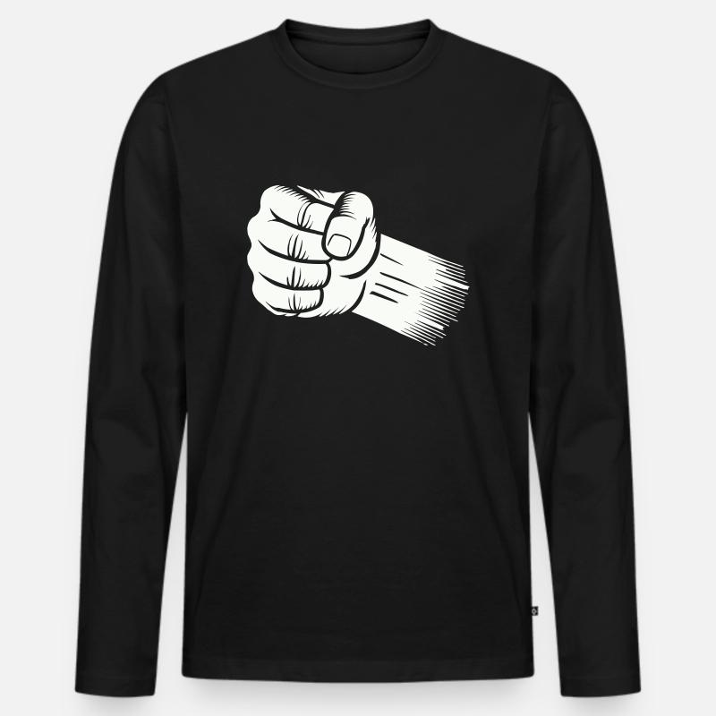 faust - Männer Premium Bio Langarmshirt - Schwarz