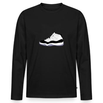 sneaker - Men's Premium Organic Long Sleeve Shirt - black - Front - Nico (187cm)