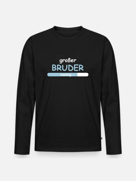 Großer Bruder - Männer Premium Bio Langarmshirt - Schwarz