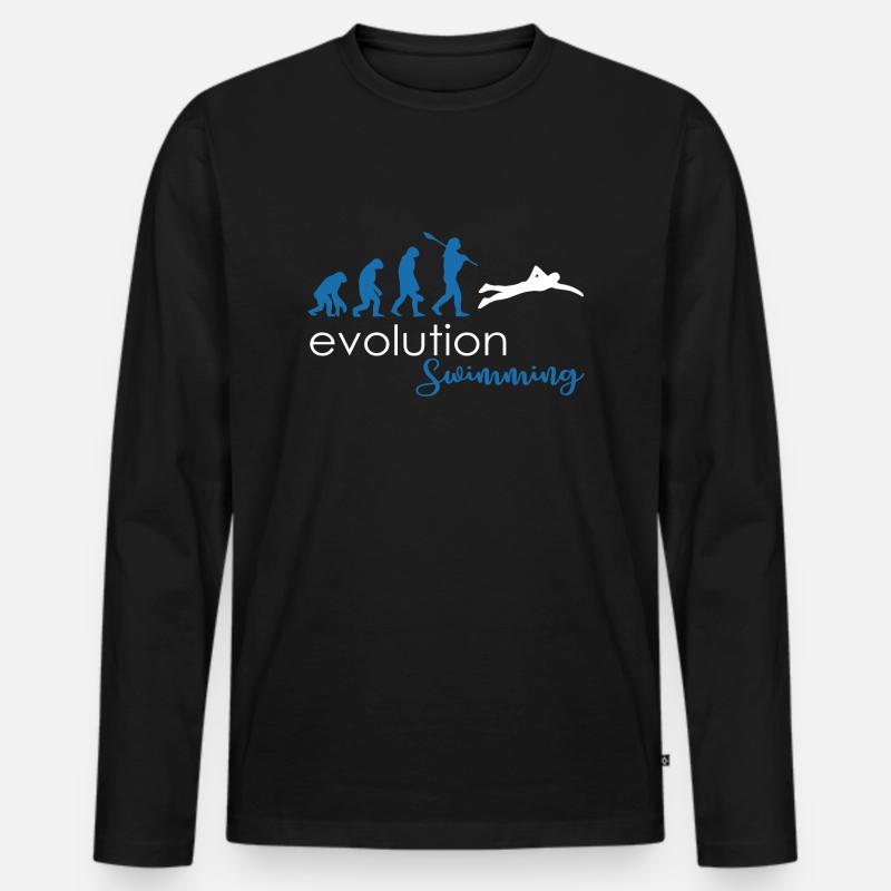 Swim - Männer Premium Bio Langarmshirt - Schwarz
