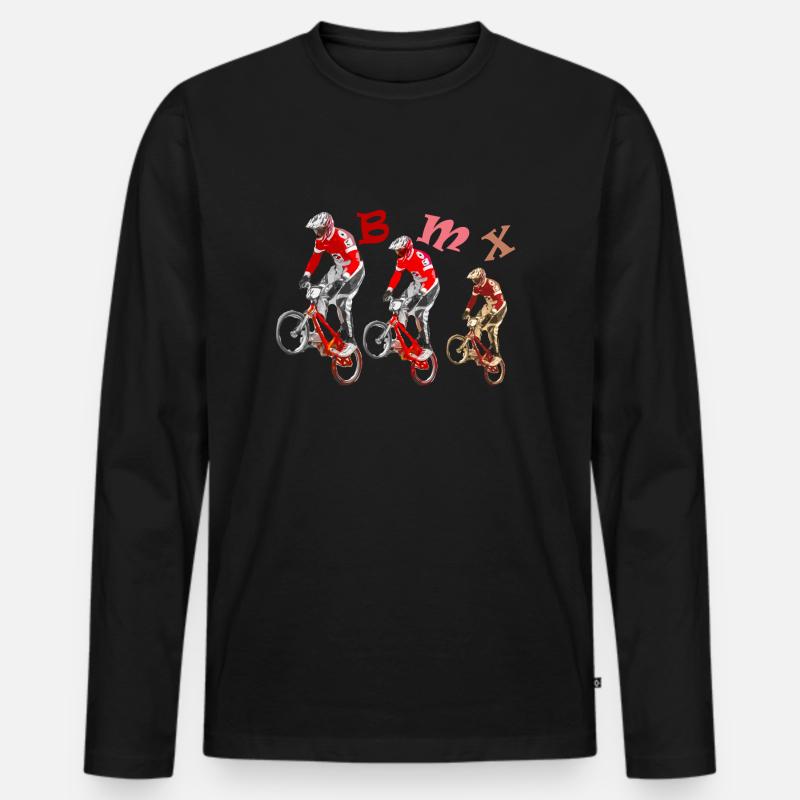 bmx - Männer Premium Bio Langarmshirt - Schwarz