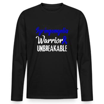 Syringomyelia Disease Awareness Warrior - Men's Premium Organic Long Sleeve Shirt - black - Front - Nico (187cm)