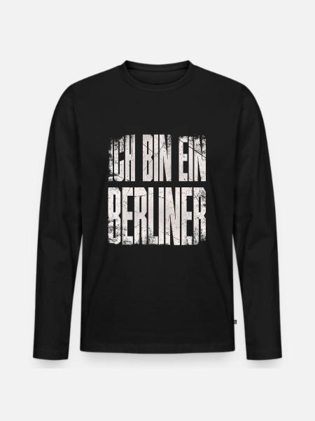 Ich bin ein Berliner - Männer Premium Bio Langarmshirt - Schwarz
