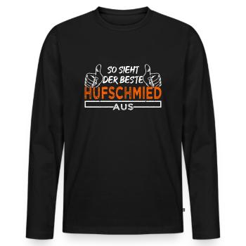 Hufschmied Pferd Reiterin Westernreiten - Männer Premium Bio Langarmshirt - Schwarz - Vorne - Nico (187cm)