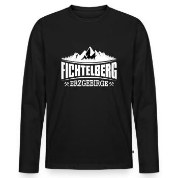 Fichtelberg in the Ore Mountains - Men's Premium Organic Long Sleeve Shirt - black - Front - Nico (187cm)