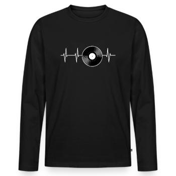 Record Heart Rate - Men's Premium Organic Long Sleeve Shirt - black - Front - Nico (187cm)
