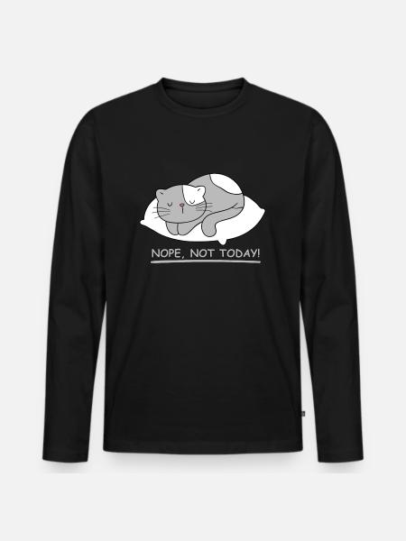 Sleeping cat: Not today! - Men's Premium Organic Long Sleeve Shirt - black