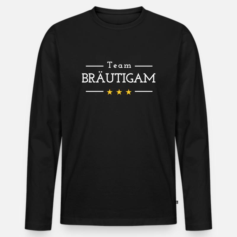 Team Bräutigam - Männer Premium Bio Langarmshirt - Schwarz