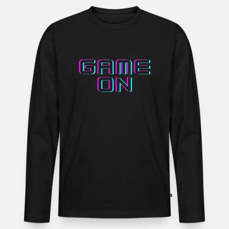 GAME ON - Männer Premium Bio Langarmshirt - Schwarz