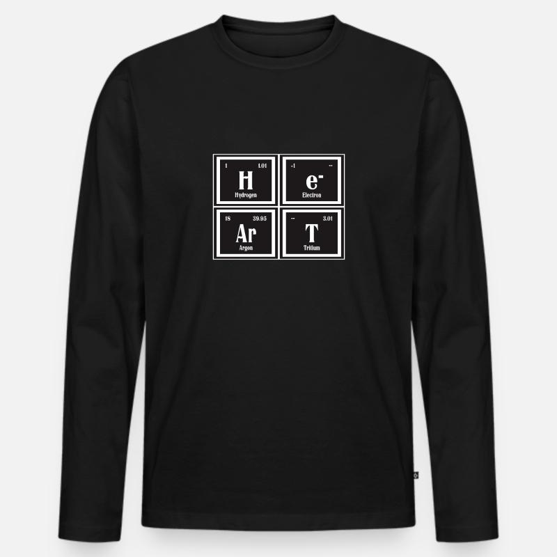 Herz | Periodensystem der Elemente - Männer Premium Bio Langarmshirt - Schwarz