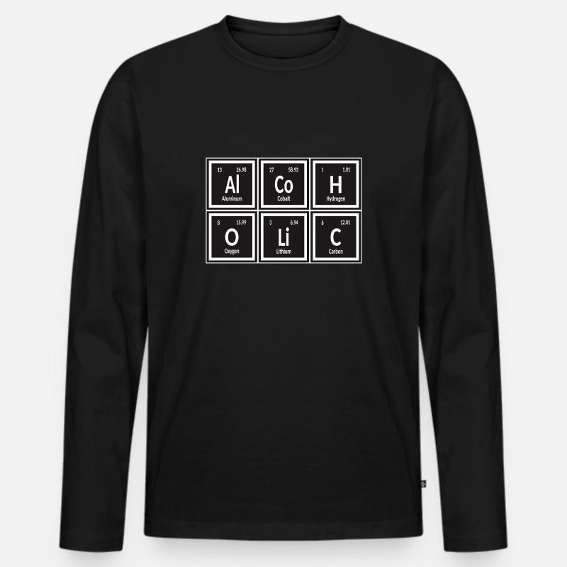 Alkoholische | Periodensystem der Elemente - Männer Premium Bio Langarmshirt - Schwarz