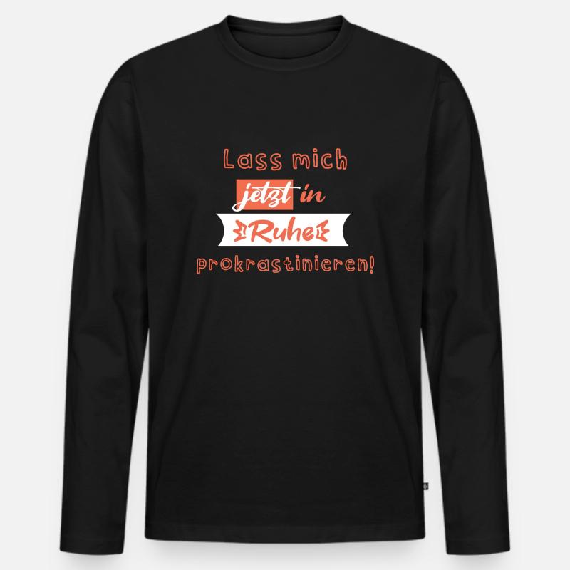 Lass mich! - Männer Premium Bio Langarmshirt - Schwarz