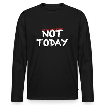Nicht heute | lustige Sprüche, Teufel - Männer Premium Bio Langarmshirt - Schwarz - Vorne - Nico (187cm)