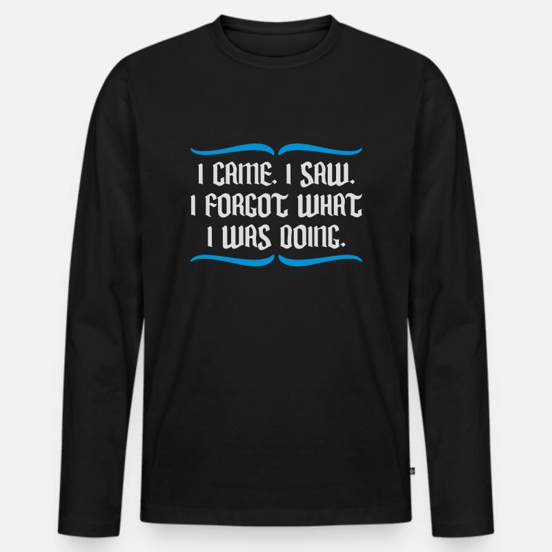 I came saw forget - Männer Premium Bio Langarmshirt - Schwarz