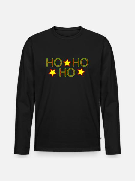 HO HO HO - Men's Premium Organic Long Sleeve Shirt - black