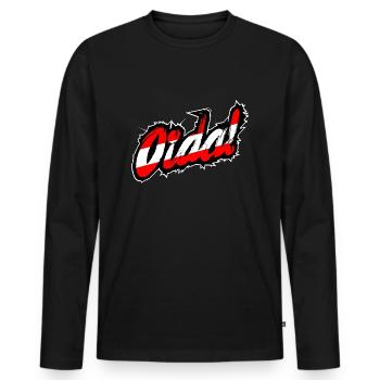 Oida! Österreich Dialekt Slang Lässig - Männer Premium Bio Langarmshirt - Schwarz - Vorne - Nico (187cm)