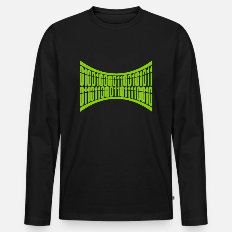 Binary Code Program Language - Men's Premium Organic Long Sleeve Shirt - black