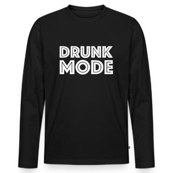 Drinking mode | Beer, party grilling, funny sayings - Men's Premium Organic Long Sleeve Shirt - black - Front - Nico (187cm)