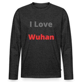 Tee shirt humour vêtements accessoires COVID 19 - T-shirt manches longues Premium bio Homme - anthracite chiné - Devant - Nico (187cm)