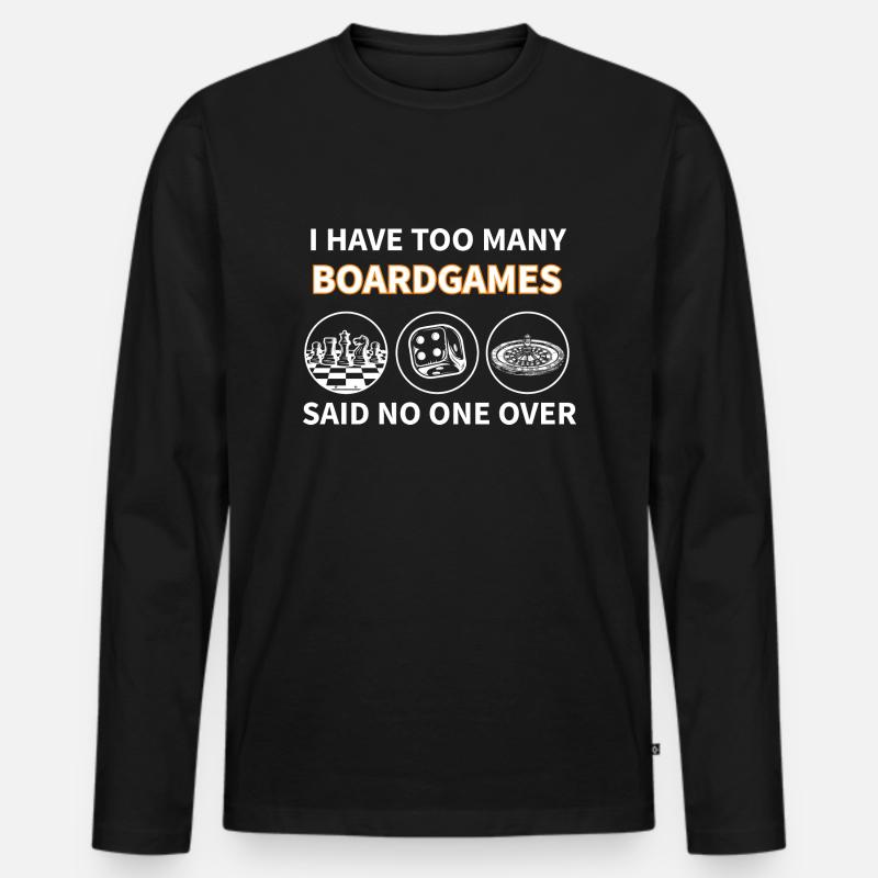 boardgame chess backgammon game night - Männer Premium Bio Langarmshirt - Schwarz