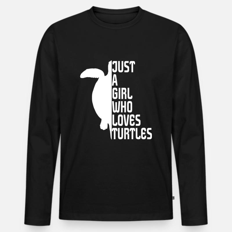 Turtle, Schildkröte - Männer Premium Bio Langarmshirt - Schwarz