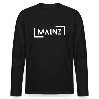 Mainz - Men's Premium Organic Long Sleeve Shirt - black - Front - Nico (187cm)