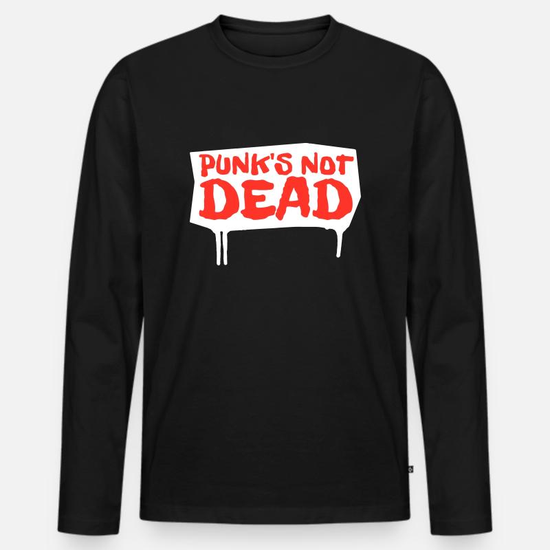 punks not dead | red-edition - Männer Premium Bio Langarmshirt - Schwarz