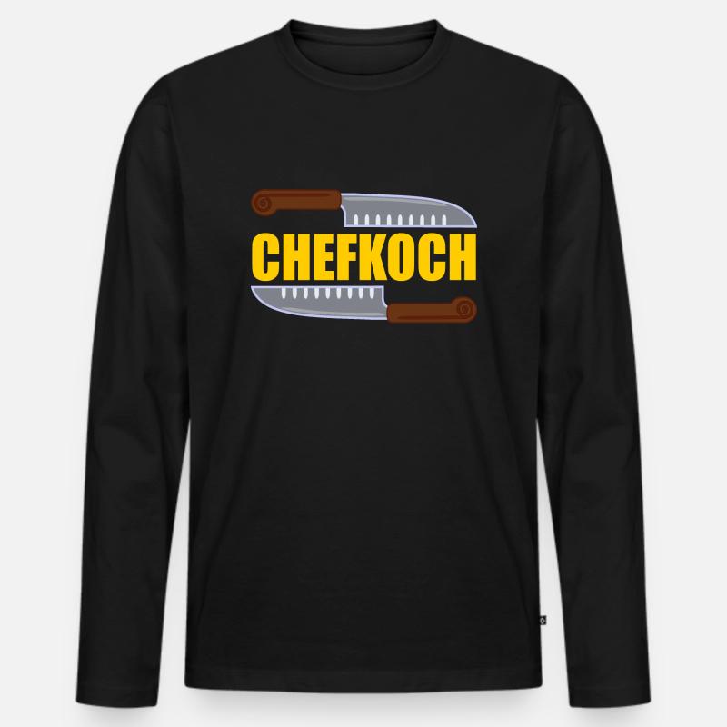 Chefkoch - Männer Premium Bio Langarmshirt - Schwarz