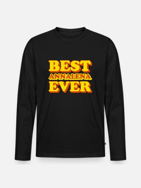 Annalena first name funny gift - Men's Premium Organic Long Sleeve Shirt - black