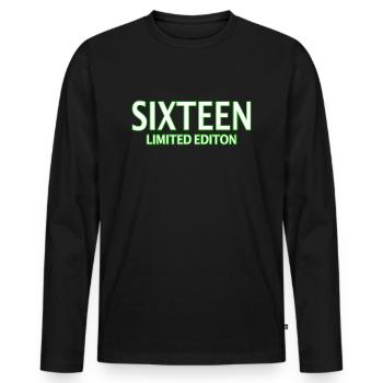 16. Geburtstag 16 Jahre Sechzehn Geschenk - Männer Premium Bio Langarmshirt - Schwarz - Vorne - Nico (187cm)