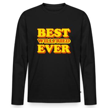 Willfried First Name Funny Gift - Men's Premium Organic Long Sleeve Shirt - black - Front - Nico (187cm)