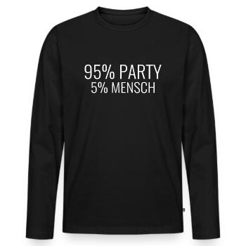 Party Festival Humor Coole Sprüche 95% Party - Männer Premium Bio Langarmshirt - Schwarz - Vorne - Nico (187cm)