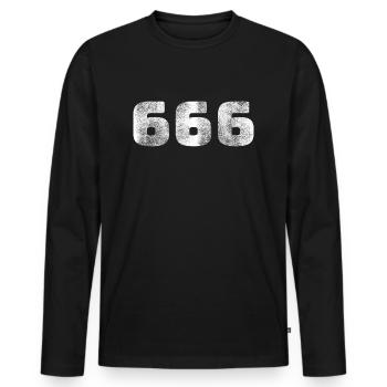 666 - T-shirt manches longues Premium bio Homme - noir - Devant - Nico (187cm)
