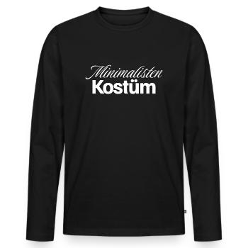 Minimalisten Kostüm für Fasching u. Karneval - Männer Premium Bio Langarmshirt - Schwarz - Vorne - Nico (187cm)