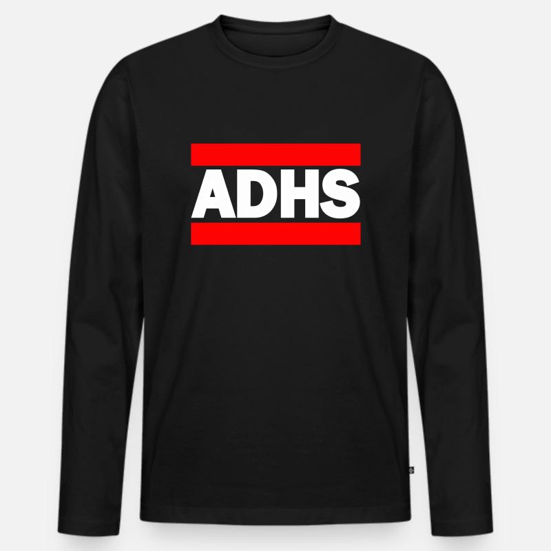 ADHS - Männer Premium Bio Langarmshirt - Schwarz