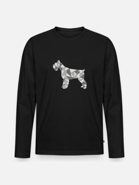 GEOMETRIC SCHNAUZER grey - Men's Premium Organic Long Sleeve Shirt - black