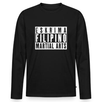 Eskrima - Filipino Martial Arts Gift - Men's Premium Organic Long Sleeve Shirt - black - Front - Nico (187cm)