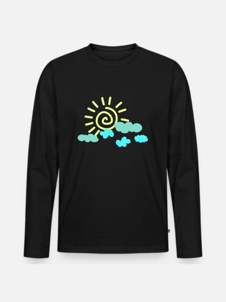 Sun Sky - Men's Premium Organic Long Sleeve Shirt - black