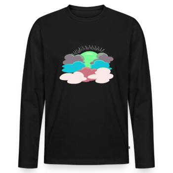 Sun behind the clouds - Men's Premium Organic Long Sleeve Shirt - black - Front - Nico (187cm)