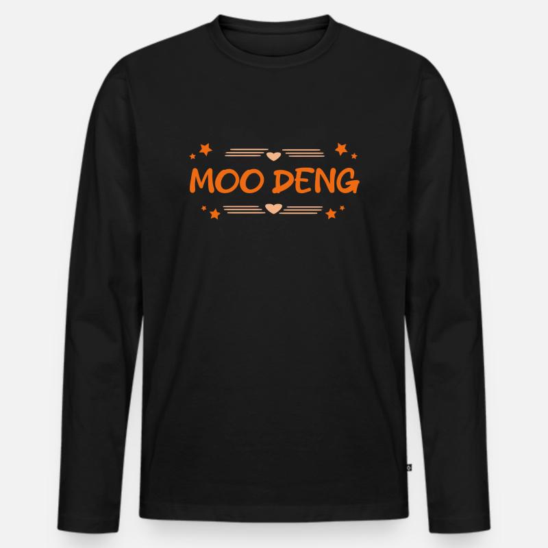 Moo Deng - Männer Premium Bio Langarmshirt - Schwarz